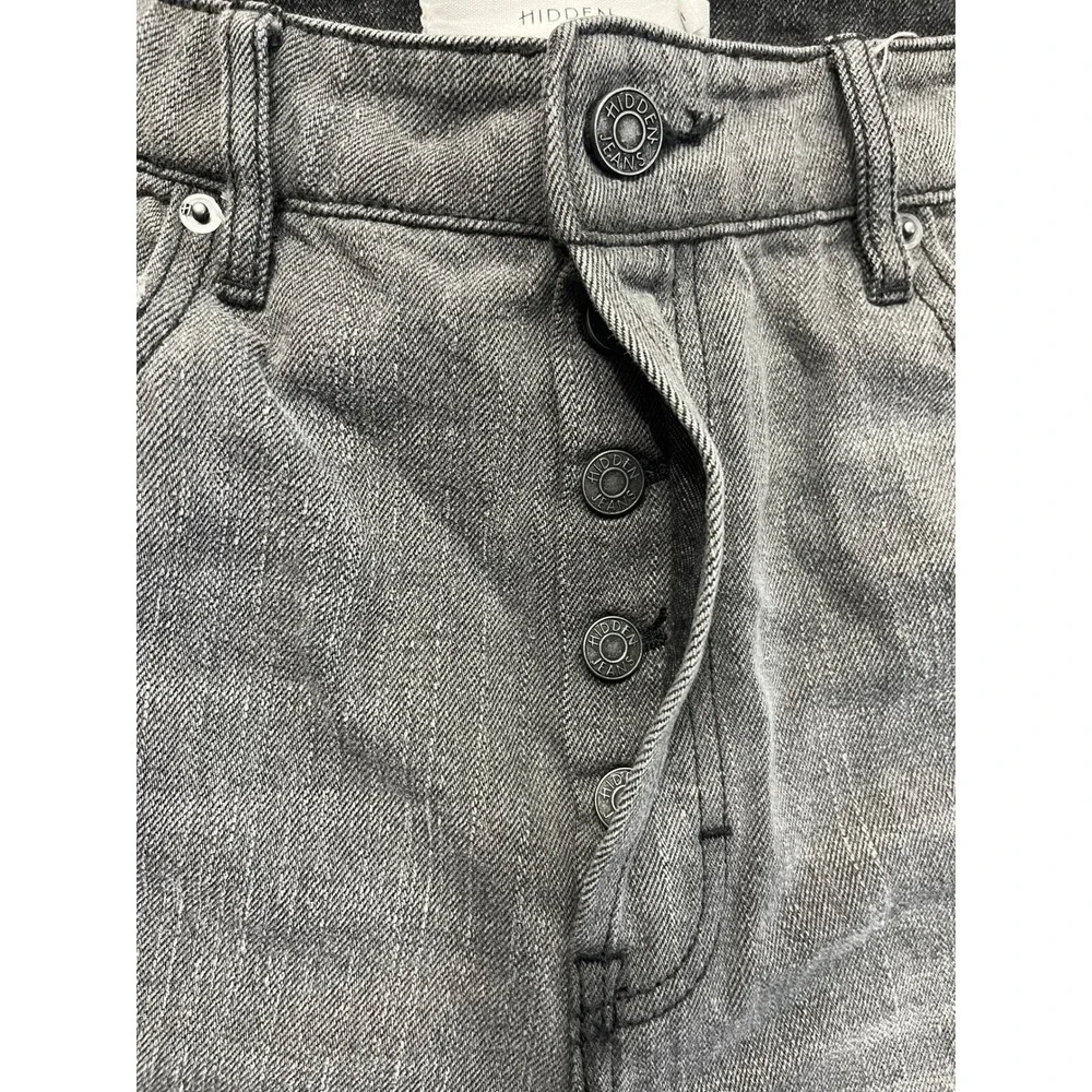 Hidden Jeans Straight Leg Women 31 Grey Two Tone Distressed Frayed Hem